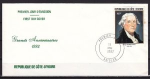 Ivory Coast, Scott cat. C29. President G. Washington. First day covers. ^