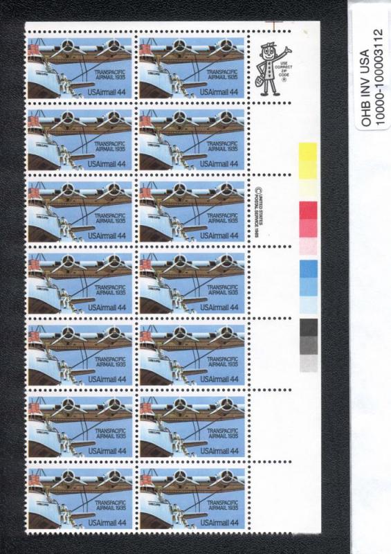 C115 MNH STRIP 14 W/ZIP SCV $ 13.00