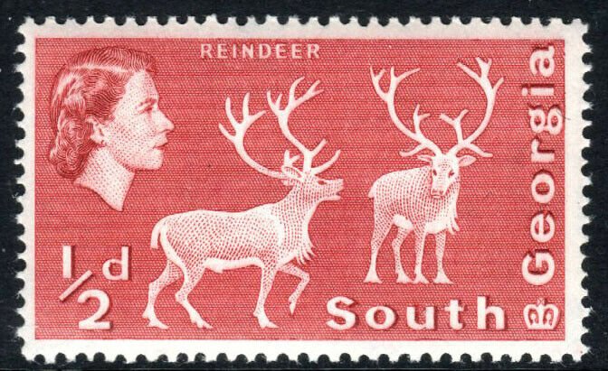 South Georgia 1a, Perf. 14x15, MNH. Definitive. Reindeer, 1967