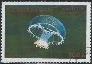 Azerbaijan 515 (used cto) 100m jellyfish (Orchistoma pileus)