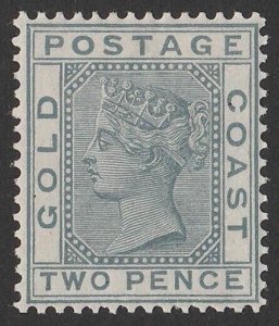 GOLD COAST 1884 QV 2d grey.