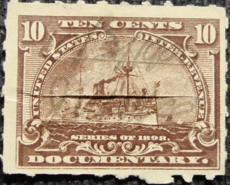 US #R168 *Used* CC Single, Battleship, Revenue SCV $.25 L12