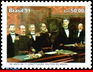 2331 BRAZIL 1991 FIRST BRAZILIAN CONSTITUTION, CENT., POLITICIAN, MI# 2431, MNH