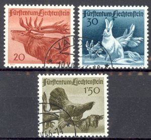 Liechtenstein Sc# 219-221 Used (a) 1946 Animals