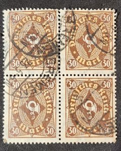 Weimar Republic Deutsches Reich 30 mark stamp block x 4 Germany Sct # 183