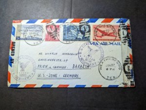 1945 USA Airmail Cover Weatherford TX to Prien West Germany US Zone