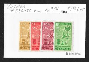 VIETNAM Sc#235-238 Mint Never Hinged Complete Set