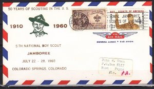 United States, 22/JUL/60. National Jamboree Cachet & Cancel on Cover. ^