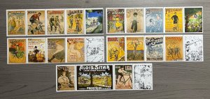 Belgium : Cinderella Full Set of 25 stamps MNH VF - History of Cycling
