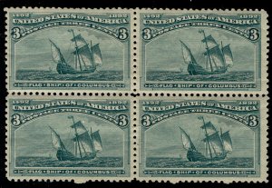 MALACK 232 F/VF OG NH, Block, fresh color, Nice! b3764