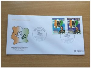 2000 Ivory Coast 40 Years Independence Elephants Mi. 1239 1240-