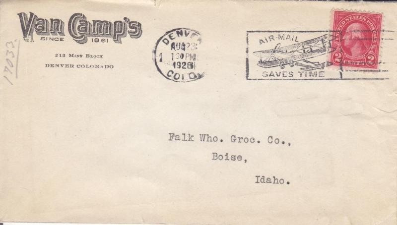 1928, Denver, CO to Boise, ID, Van Camp's Advertising (23922)