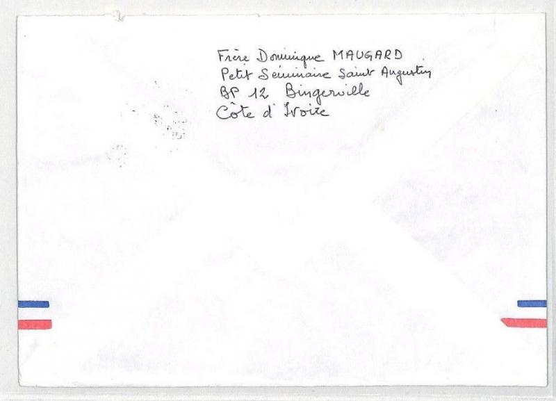 CA282 1985 Ivory Coast *BINGERVILLE* Airmail Cover MISSIONARY VEHICLES CROPS