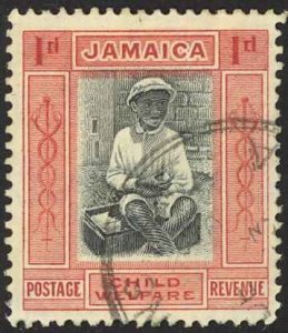 Jamaica Sc# B2 Used 1923 1p Native Boy