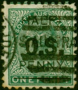 South Australia 1882 1/2d on 1d Blue-Green SG048 Good Used