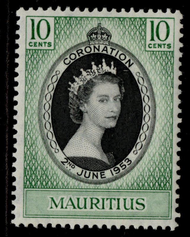 MAURITIUS QEII SG291, 10c 1953 CORONATION, M MINT. 