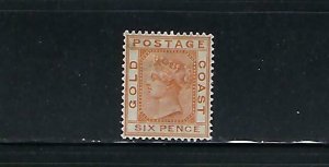 GOLD COAST SCOTT #18 1883-91 VICTORIA 6D (ORANGE)  WMK 2-  MINT HINGED