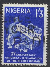 Nigeria  SG 143 Used 1961 Human Rights   please see scan