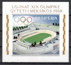 ALBANIA  SUMMER OLYMPIC GAMES IN MEXICO CITY 1968  NH BLOC