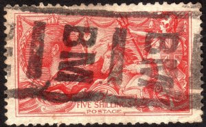 1919, Great Britain, 5Sh, Used, Sc 180, Sg 416