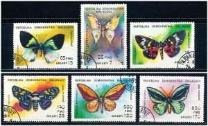 Malagasy Republic #1080-1085 Short Set of 6 Butterflies CTO