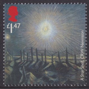 GB 3629 First World War 1914 A Star Shell CRW Nevinson £1.47 single MNH 2014