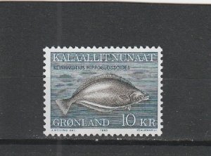 Greenland  Scott#  138  MNH  (1985 Greenland Halibut)