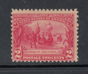 #329 2 cent Jamestown Issue of 1907 (Mint NEVER HINGED) cv$75.00