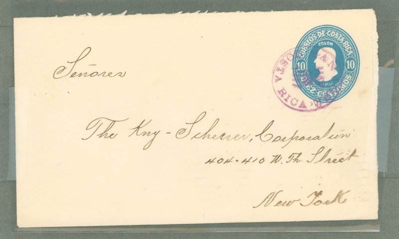 Costa Rica  1917 10c blue used from San Jose