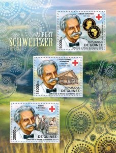 GUINEA - 2012 - Albert Schweitzer - Perf 3v Sheet - Mint Never Hinged