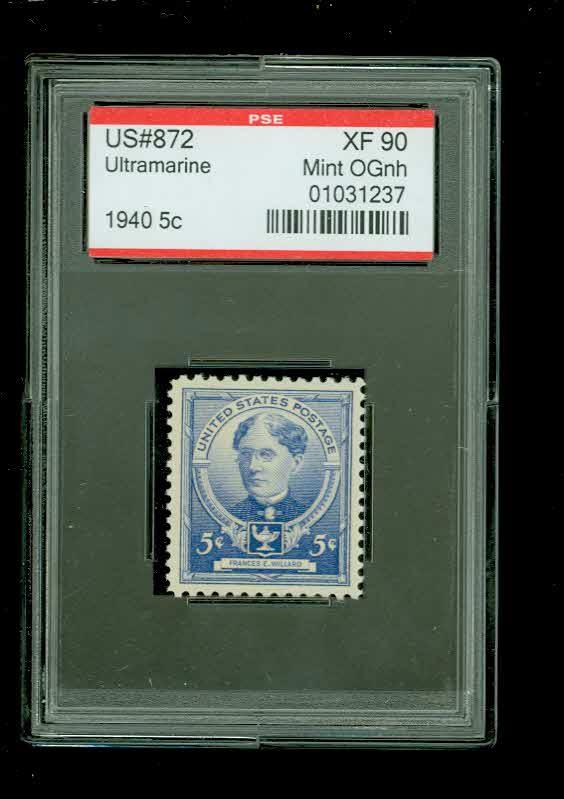 US # 872, Famous American, PSE Graded XF 90, Mint OGnh