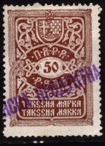 1921 Kingdom of Yugoslavia Revenue 50 Para General Tax Duty