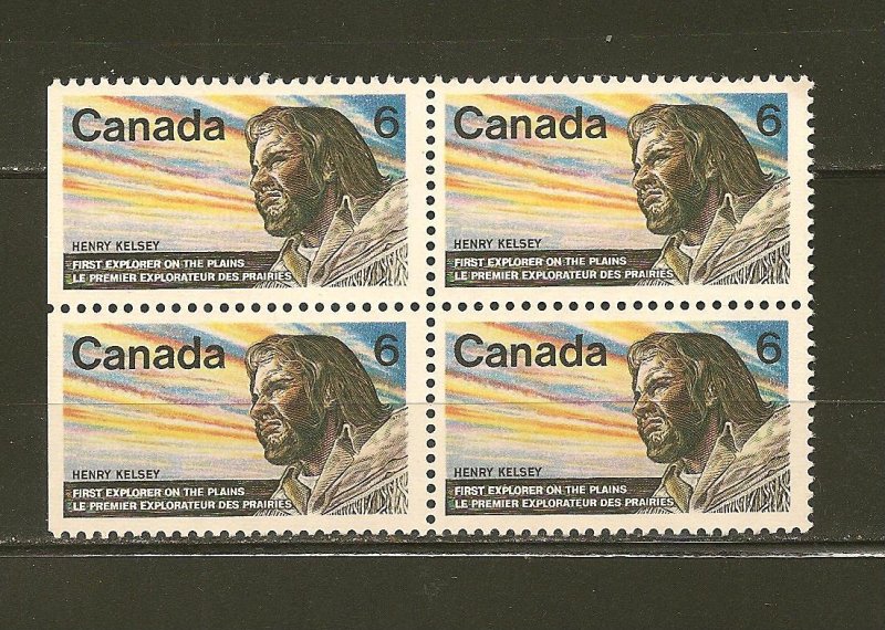 Canada 512 Henry Kelsey Block of 4 MNH