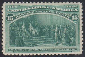 US 238 Early Commemoratives NH XF Beautiful Color, Impression + gum, New PF C...