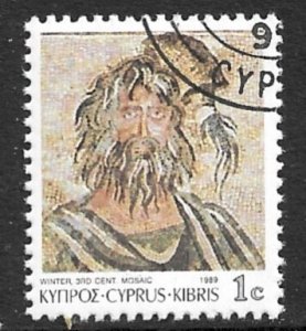 CYPRUS 1989 1c WINTER MOSAIC Pictorial Issue Sc 737 CTO Used