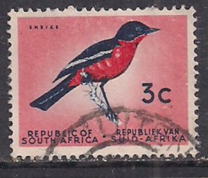 South Africa 1961 -74 QE2 3c Bird used ( K328 )