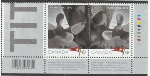 Canada 2533 & 2534 Titanic  MNH