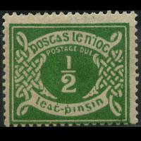 IRELAND 1925 - Scott# J1 Numeral 1/2p LH