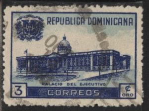 Dominican Republic 429 (used) 3c Executive Palace, dp blue (1948)