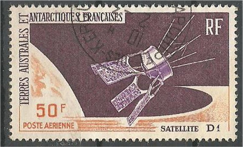 FRENCH SOUTHERN AND ANTARCTIC, 1966, used 50fr, French Satellite D-1 Scott C11