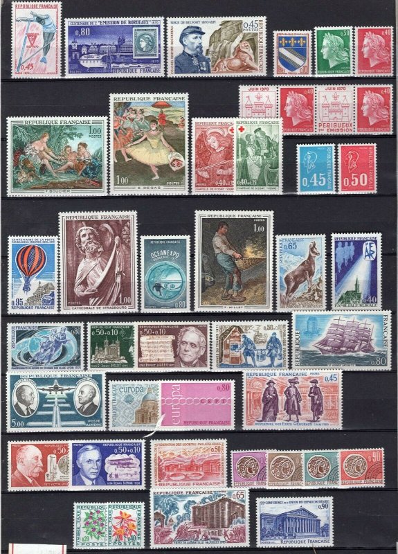 France 1970-71 Year Sets 91 Stamps MNH CV$85