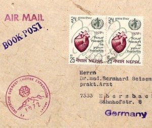 NEPAL Mountaineering 1972 Cover GERMAN EVEREST EXPEDITION Book Post HEART BU214
