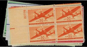C25-C31 Mint,OG,NH... Plate Blocks of 4... SCV $81.20...  all but one are XF