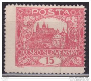 Czechoslovakia 1919, Hradcany at Prague, 15h, sc#44, used