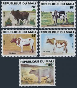Mali 411-415, MNH. Michel 837-841. Cattle breeds, 1981. Zebu, Cow.