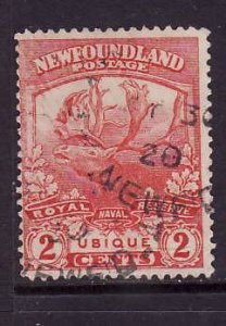 Newfoundland-Sc#116-used 2c scarlet  Ubique -1919-id#16-