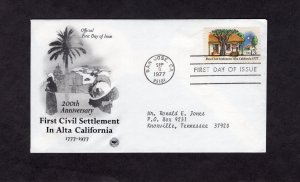 1725 Alta California, FDC PCS addressed