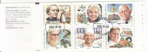 Sweden 2002 used Sc 2444 Booklet of 6 different Swedish Chefs, food
