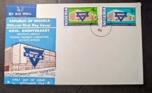 1966 Nigeria Souvenir Airmail First Day Cover FDC Lagos 60 Years YWCA