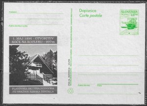 SLOVENIA 1994 8T Postal Card w Mountain Lodge Illustration Mi.P6a Unused